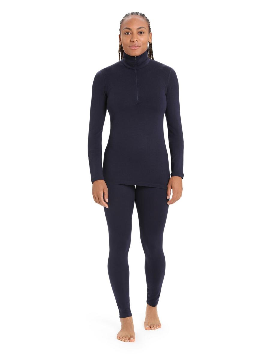 Base Layers Icebreaker Merino 260 Tech Thermal Leggings Damskie Granatowe | PL 1023UZGT